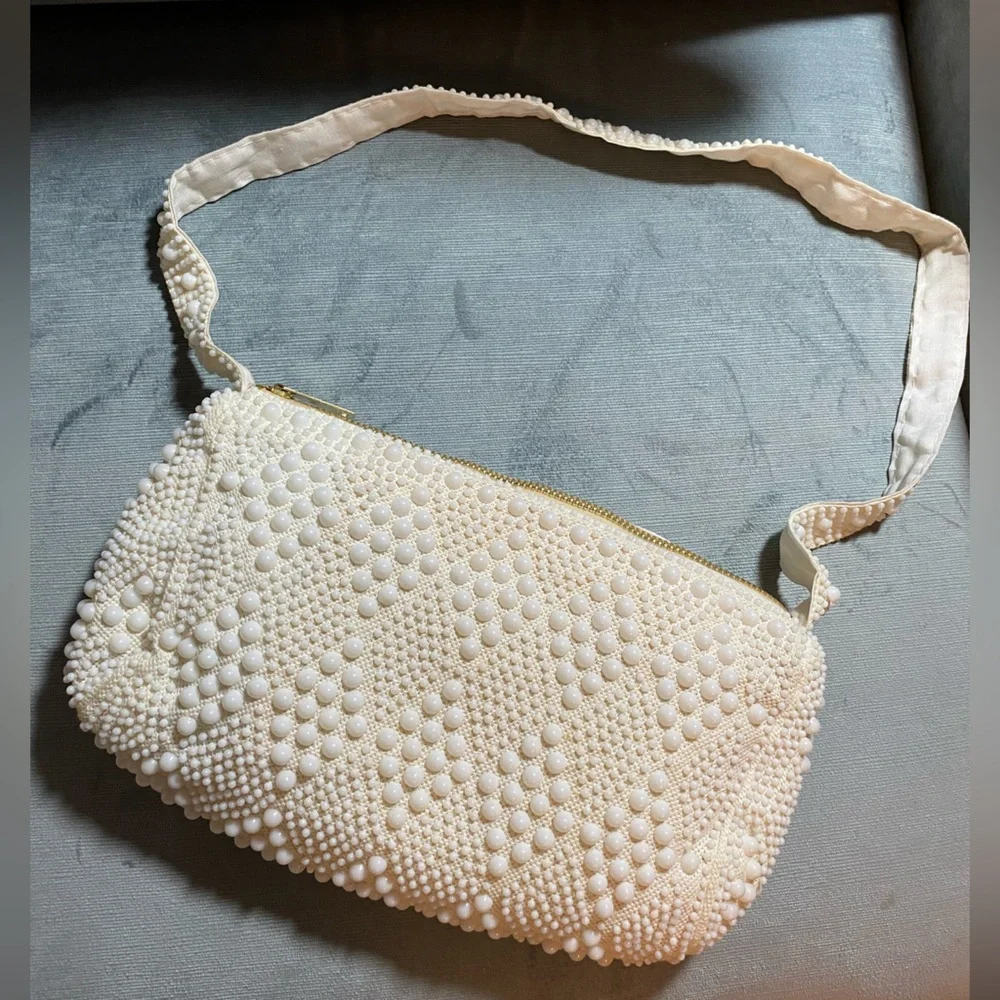 Antique plastic beaded purse made in British colony of Hong Kong